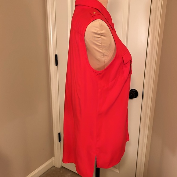 Cato military style sleeveless red blouse size large - Picture 5 of 7